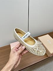 Miumiu Gold Crystal Ballerinas - 2