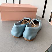 Miumiu Blue Ballerinas Flat Shoes - 5