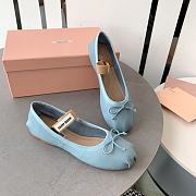 Miumiu Blue Ballerinas Flat Shoes - 4