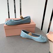 Miumiu Blue Ballerinas Flat Shoes - 3