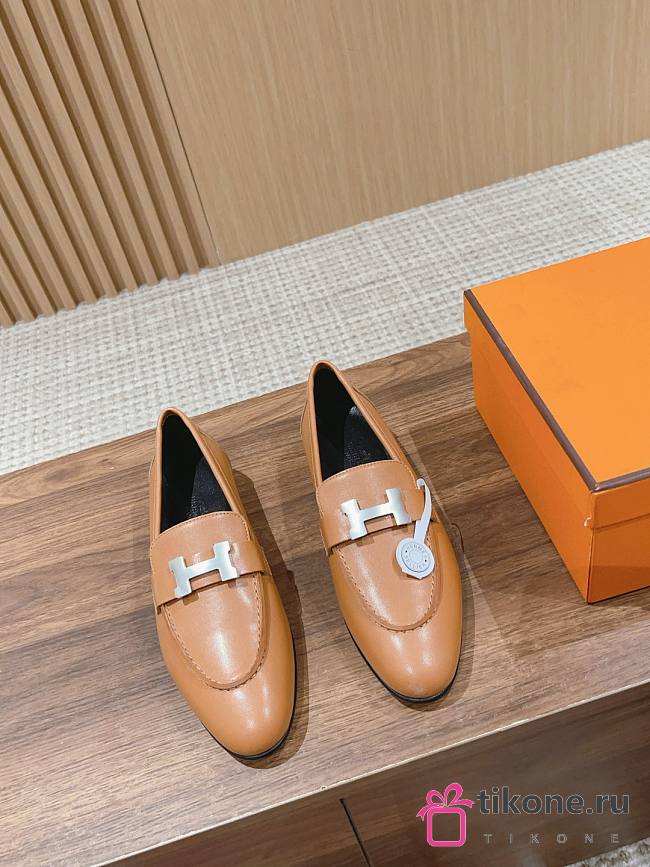 Hermes Paris Brown Loafers - 1