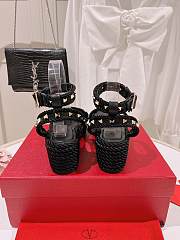 Valentino Garavani Rockstud Black Sandals - 3