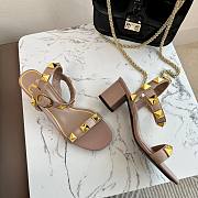 Valentino Garavani Rockstud  Stud 90 Leather Sandal In Pink - 5