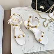 Valentino Garavani Rockstud Stud 90 Leather Sandal In White - 1