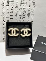 CC Gold-edged Marble Double C Earrings - 3