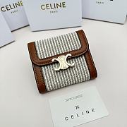 Celine Triomphe Canvas Wallet - 11x10x5cm - 1