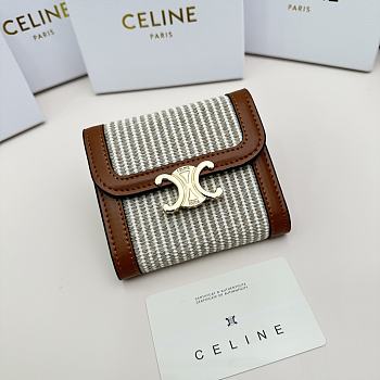 Celine Triomphe Canvas Wallet - 11x10x5cm