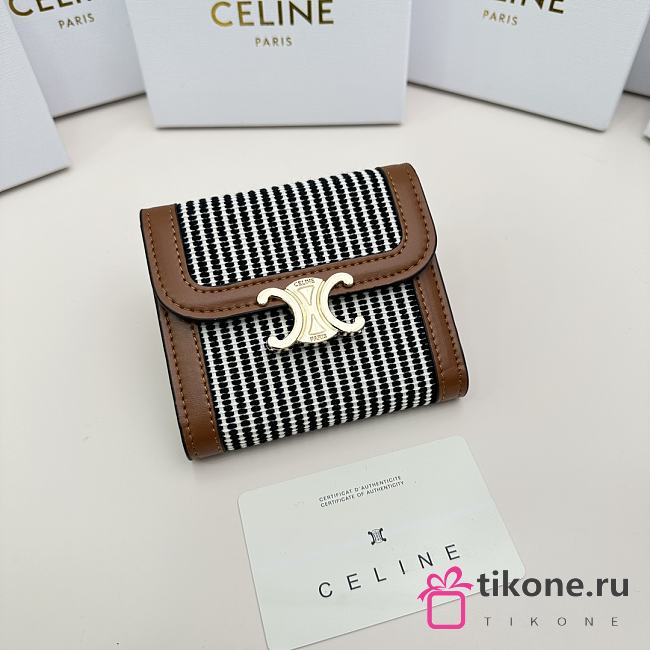 Celine Triomphe Canvas Wallet 01 - 11x10x5cm - 1