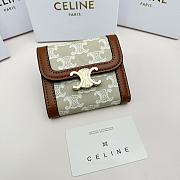 Celine Triomphe Canvas Wallet 02 - 11x10x5cm - 1