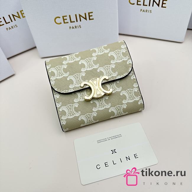 Celine Triomphe Canvas Wallet 03 - 11x10x5cm - 1