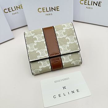 Celine Triomphe Canvas Wallet 04 - 11x10x5cm