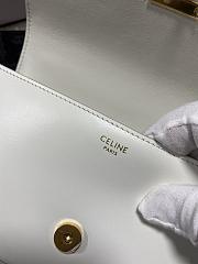 Celine Chain Cuir Triomphe In Shiny Calfskin White - 20.5×10.5×4cm - 5