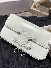 Celine Chain Cuir Triomphe In Shiny Calfskin White - 20.5×10.5×4cm - 4