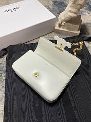 Celine Chain Cuir Triomphe In Shiny Calfskin White - 20.5×10.5×4cm - 2