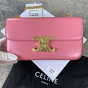 Celine Chain Cuir Triomphe In Shiny Calfskin Pink - 20.5×10.5×4cm - 1