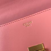 Celine Chain Cuir Triomphe In Shiny Calfskin Pink - 20.5×10.5×4cm - 3