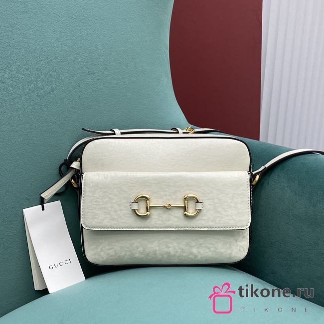 Gucci Horsebit 1955 White Leather - 23x17x6cm - 1