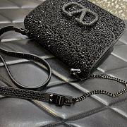 Valentino Full Diamond Swarovski Black Bag 18cm - 3