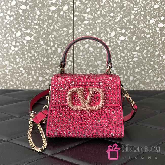 Valentino Garavani Mini Pink Logo Size 13.5cm - 1