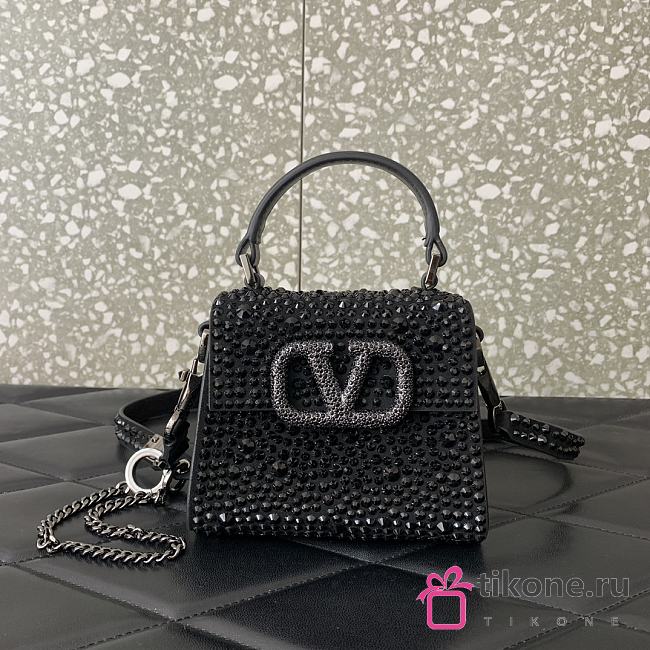 Valentino Garavani Mini Light Black Logo Size 13.5cm - 1