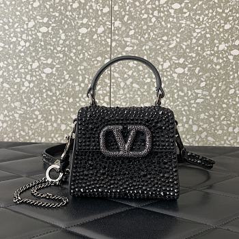 Valentino Garavani Mini Light Black Logo Size 13.5cm