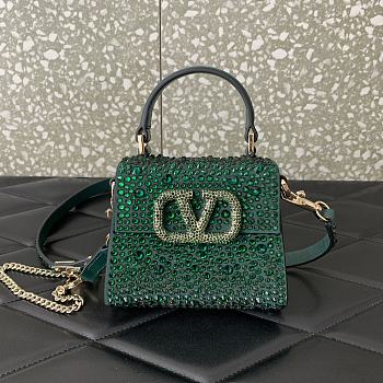 Valentino Garavani Mini Green Logo Size 13.5cm