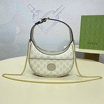 GG Half-moon Style Mini Handbag Oatmeal - 22x12.5x5cm