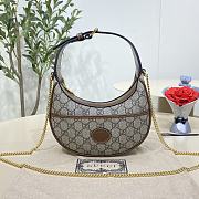 GG Half-moon Style Mini Brown Handbag Oatmeal - 22x12.5x5cm - 1