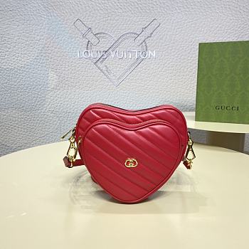 GG Interlocking Mini Heart Backpack Rose - 20x17.5x6.5cm