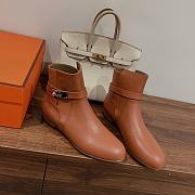 Hermes Calfskin Ankle Neo Brown Boots - 1