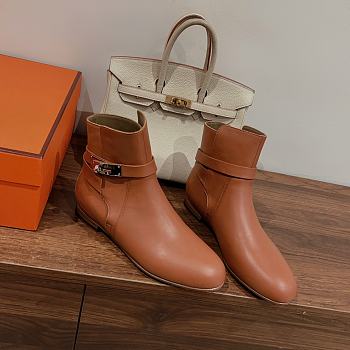 Hermes Calfskin Ankle Neo Brown Boots