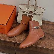 Hermes Calfskin Ankle Neo Brown Boots - 4