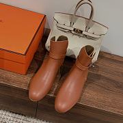 Hermes Calfskin Ankle Neo Brown Boots - 5