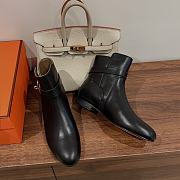 Hermes Calfskin Ankle Neo Black Leather Boots - 3