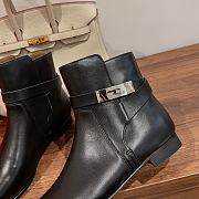 Hermes Calfskin Ankle Neo Black Leather Boots - 2