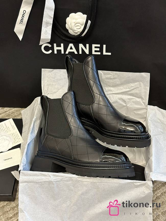 Chanel Short Boots Calfskin Heel  - 1