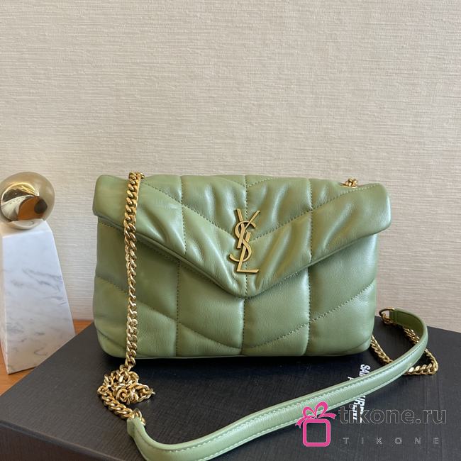 Saint Laurent Loulou Mint Green Quilted Bag - 23×15.5×8.5cm - 1