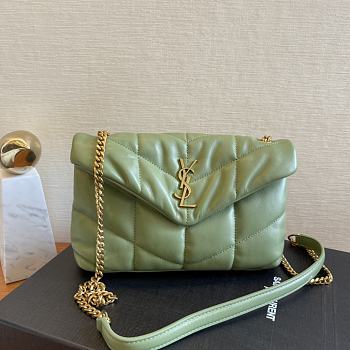 Saint Laurent Loulou Mint Green Quilted Bag - 23×15.5×8.5cm