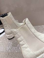 Chanel CC Lambskin White Short Boots  - 5