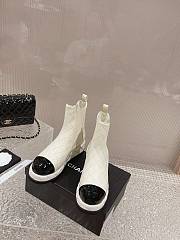 Chanel CC Lambskin White Short Boots  - 3