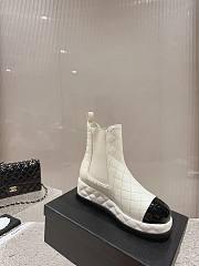 Chanel CC Lambskin White Short Boots  - 2