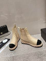 Chanel CC Lambskin Beige Short Boots - 1