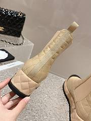 Chanel CC Lambskin Beige Short Boots - 4