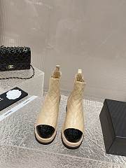 Chanel CC Lambskin Beige Short Boots - 3