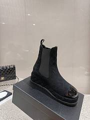 Chanel CC Black Velvet Short Boots - 5