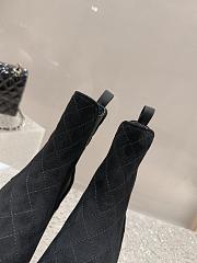 Chanel CC Black Velvet Short Boots - 4