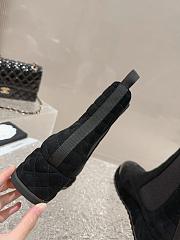 Chanel CC Black Velvet Short Boots - 3