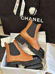 Chanel Short Boots Orange Calfskin Heel - 1