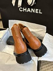 Chanel Short Boots Orange Calfskin Heel - 5