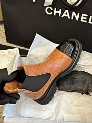 Chanel Short Boots Orange Calfskin Heel - 4